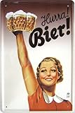 'Hurra! Bier!' Vintage Kult Motiv Blechschild