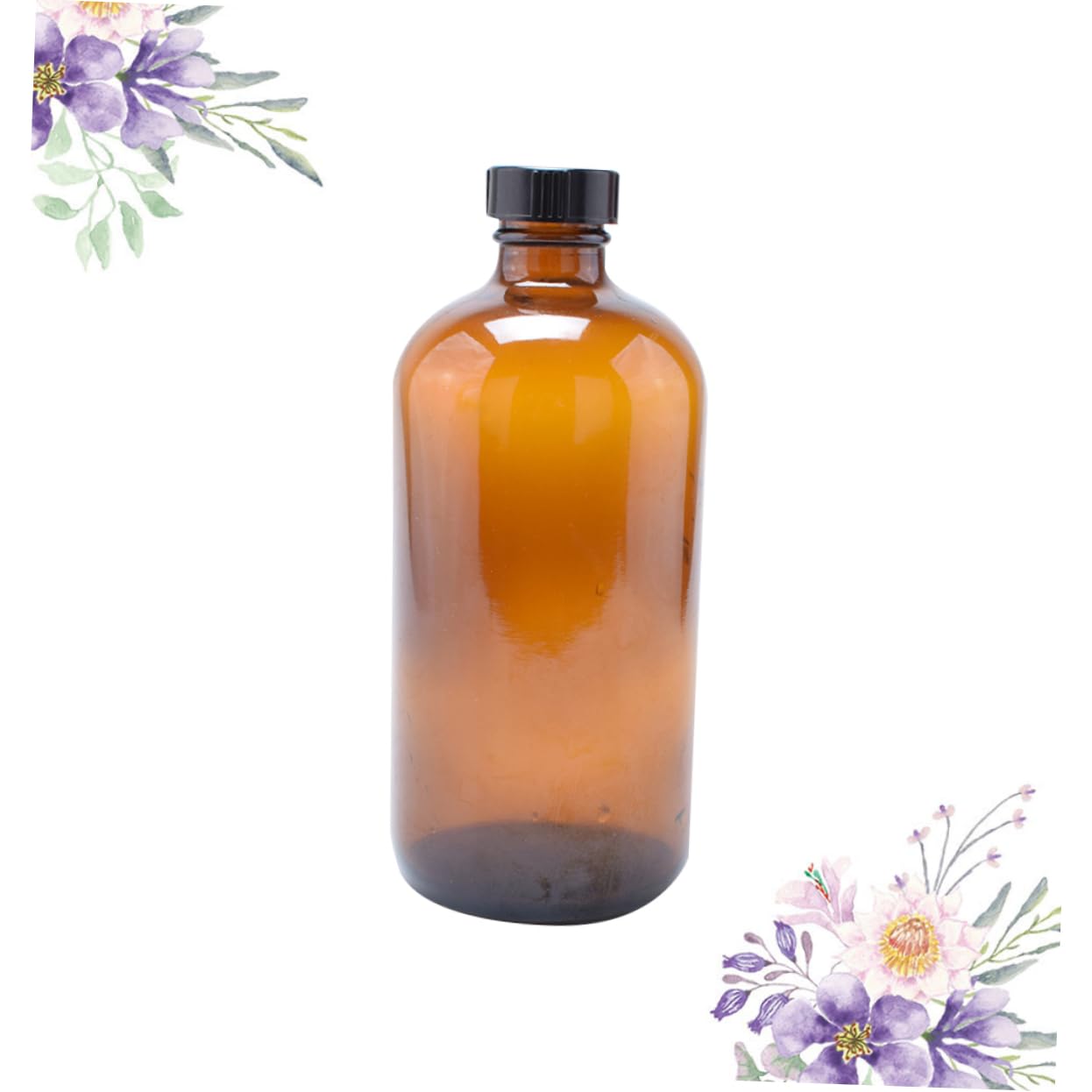 MUCKLILY 4pcs Brown Glass Bottle Multifunctional Sealing Honey Pot for Kitchen Storage Design with Lid for Honey Jam and More