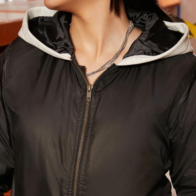 Image of Campus Sutra Women's Fleece-Lined Biker Jacket For Casual Wear | Spread Collar | Long Sleeve | Zipper Closure | Jacket Crafted With Comfort Fit For Everyday Wear