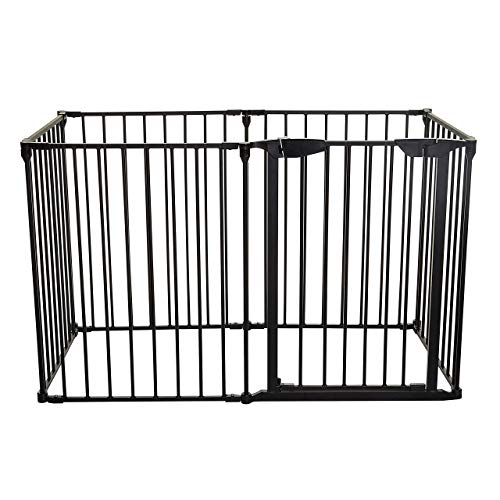 Image of Dreambaby Mayfair Converta 3 in 1 Play-Pen 6 Panel Gate - Versatile Baby Playpen and Toddler Play Yard, Foldable Design, Secure Baby Fence Play Area, Ideal Playpen for Babies and Toddlers - Black