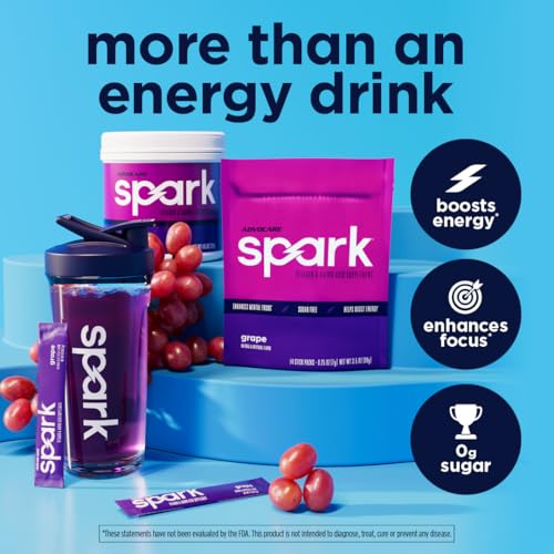 Image of AdvoCare Spark - Energy Drink Mix - Vitamin & Amino Acid Supplement - Supports Energy & Focus - Portable Immune Support - Sugar-Free - Grape (10.5