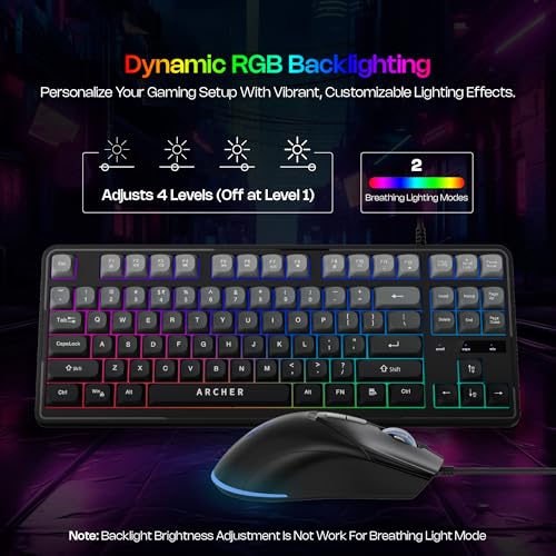 Archer Tech Lab Astra G300 Wired RGB Gaming Keyboard & Mouse Combo| 87 Keys+ 19 Anti-Ghost Keys| 7 Mouse Keys| 4 DPI 1200-3600| 125Hz Poling Rate|... - Image 4