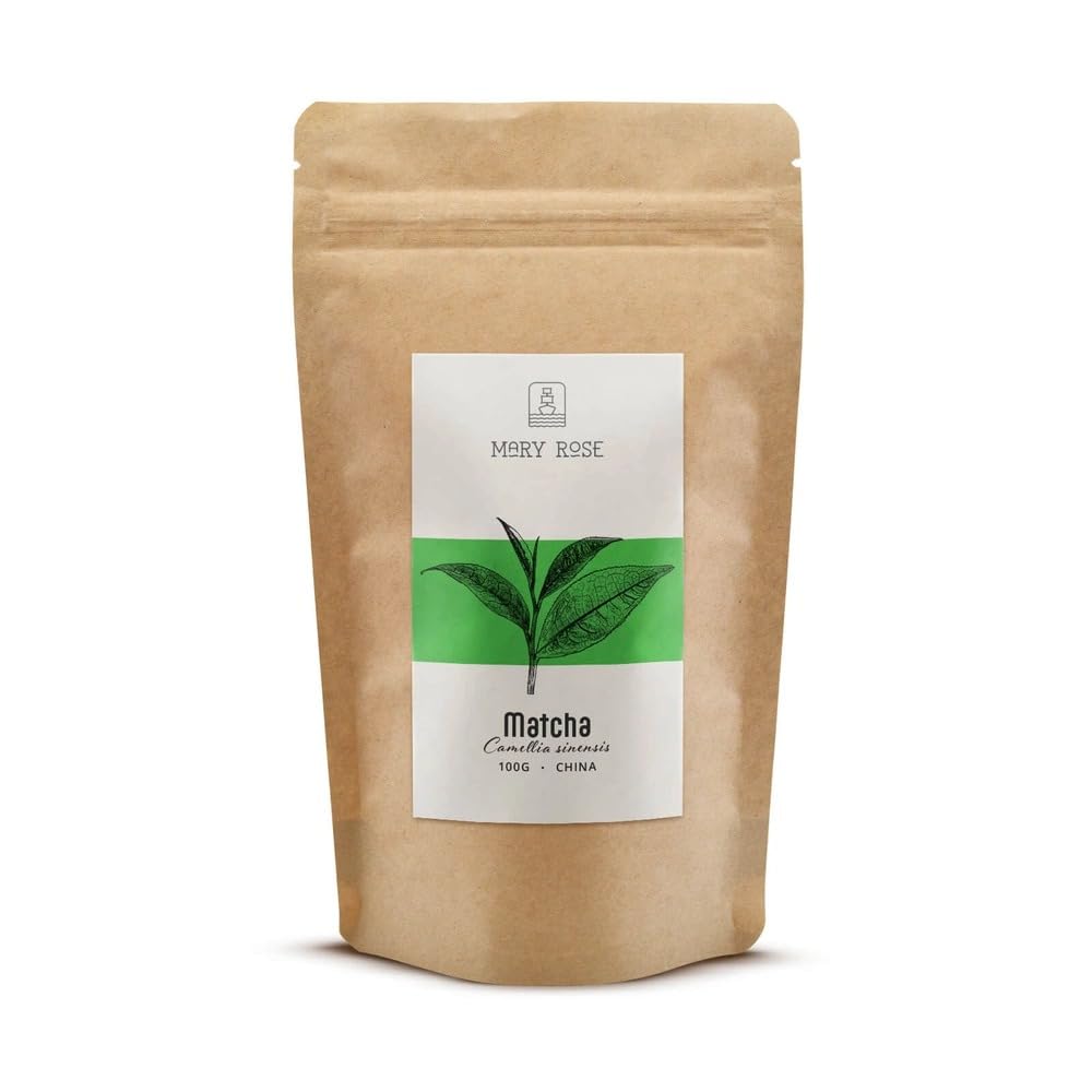 Mary Rose Matcha Set con Accessori | Mary Rose Matcha Tè Verde 100g | Matchawan | Kusenaoshi | Accessori in Bambù Chasen Chashaku