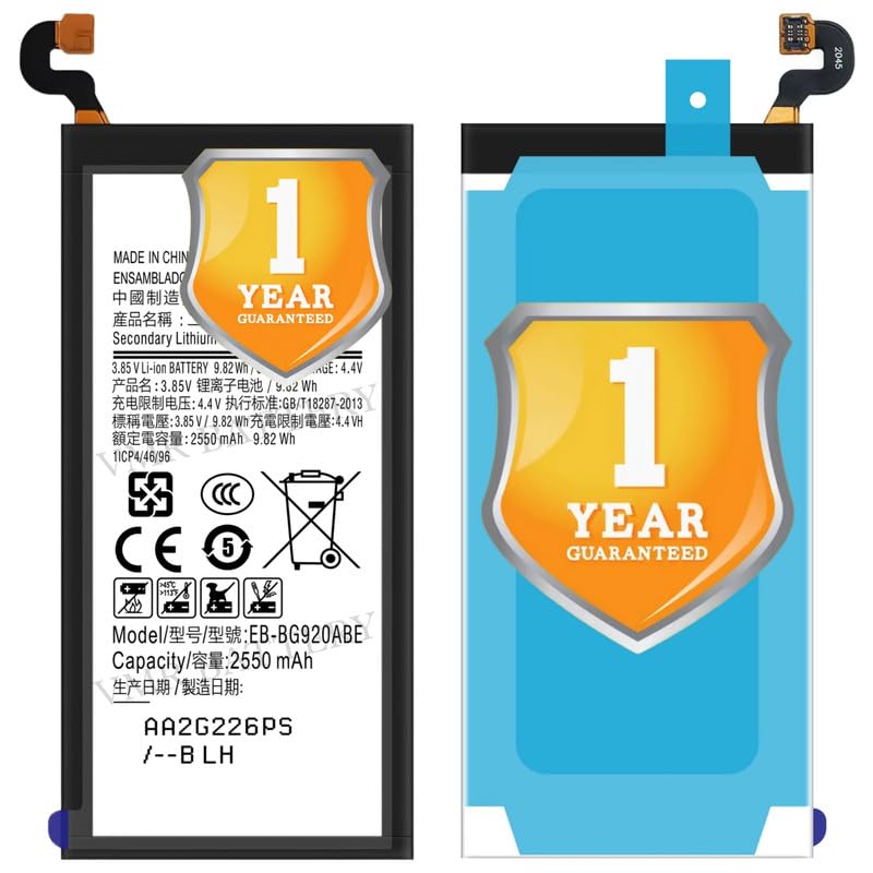 Image of Original EB-BG920ABE Battery Compatible for Samsung Galaxy S6 (SM-G920F, SM-G920I) | S6 Duos (SM-G920) - (2550mAh) - 1 Year Warranty K7