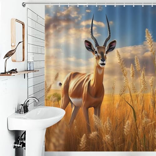 Rideau de douche en tissu polyester premium Antilope 55x72In - 6
