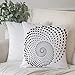 Funda de Cojín duradero Fundas de Almohada Decorativa,Spires, Minimalista con forma de espiral punteada monocromática Remolino Torcido Forma Radian,Funda de Cojín con Cremallera Invisible 45 x 45 cm