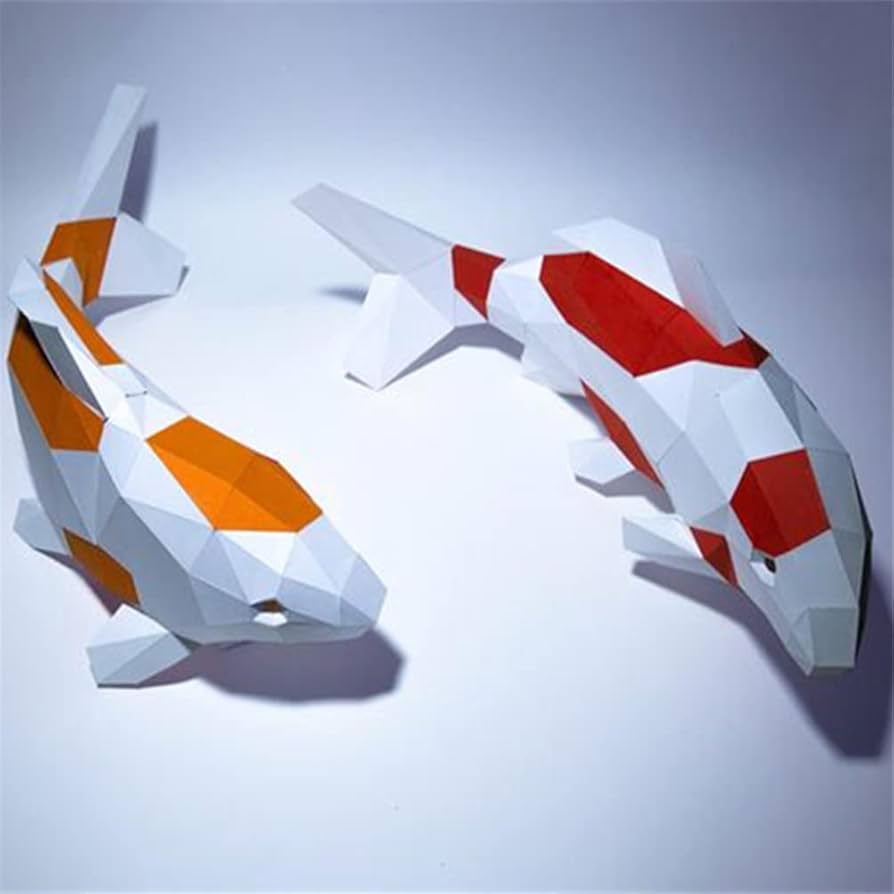 Amazon.com: 3D Fish Paper Craft Origami DIY Sculpture Fish