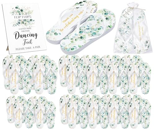 Twistover 24 Pairs Flip Flops Bulk for Wedding Guests Reception Wedding Party Favors Dancing Slippers Sandals Shoes Bridal Shower Gifts