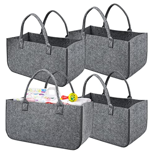 Yznahre Filztaschen, 4 Stücke Faltbar Filztasche Kaminholz Kaminholztasche...