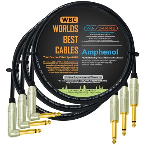 Câbles de raccordement Van Damme Pro Classic XKE plaqués or Amphenol pour basse