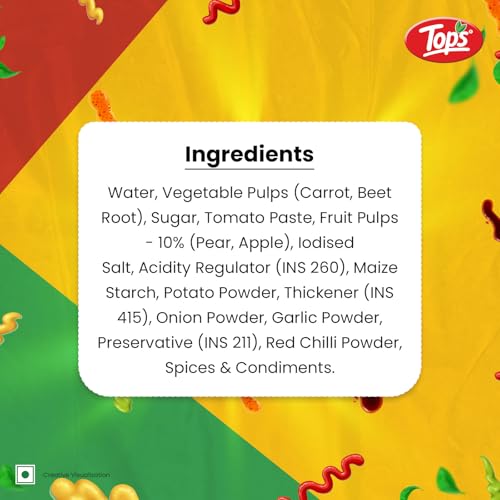 Image of TOPS Snack Sauce - 950 gm Glass Bottle |Made with the goodness of juicy hand-picked tomatoes| Cholesterol Free| Trans Fat-Free| No Added Colour (Pack of 3)