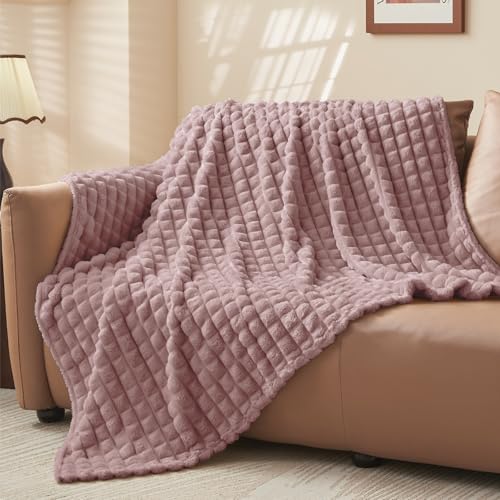 Image of BEDELITE Berry Purple Fleece Throw Blanket for Couch, 50x60 Inches