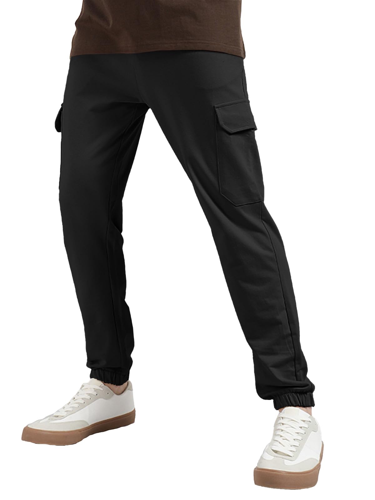 veirdo 100% Pure Cotton Regular Fit Mid Rise Cargos with Pocket for Men & Boys-picture-36