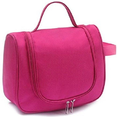 Diamonddeal Toiletory Bag and Travel Cosmetic Bag (Pink) Elegant Waterproof Travel Bag Beauty Make Up Toiletry Wash Bag Zipper Cosmetic Case Organizer, Multi Functional Organizer Cosmetic Make up Bag