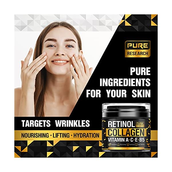 Retinol Face Cream â Natural Anti-Wrinkle Cream â Anti-Aging Facial Moisturizer with Collagen & Hyaluronic Acid - Hydrate, Renew and Protect Your Skin 1.7oz