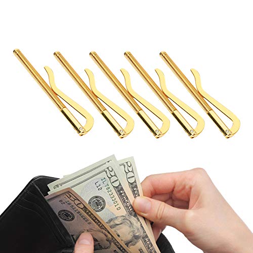 5Pcs Money Cash Clip, 85mm Electroplated Steel Wallet Spring Clip High Hardness Wallet Purse Leather Craft Tools Credit Card Holder (a)3