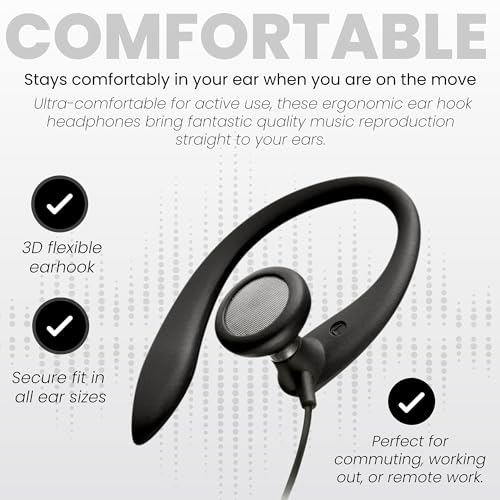 Image of Philips Shs3200Bk /37 Flexible Earhook Headphones,Black,in-Ear,Wired