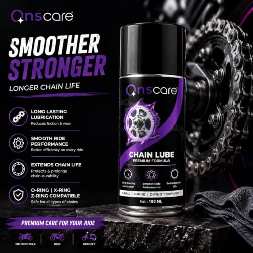 Image of Bike Chain Lubricant & Chain Cleaner Spray Kit with Cleaning Brush | Anti-Rust, Smooth Performance Chain Oil for Motorcycle & Bicycle | Reduces Friction, Extends Chain Life (3-Set Pack)