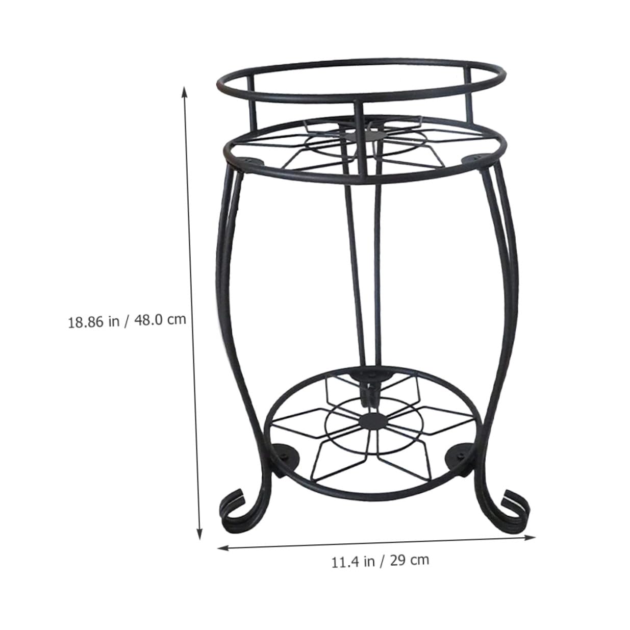 Supporto per Fioriera in Ferro Battuto 2 Livelli Portavasi da Terra Robusto e Smontabile per Piante da Interno ed Esterno, Scaffale Rustico per Veranda, Patio, Balcone e Giardino