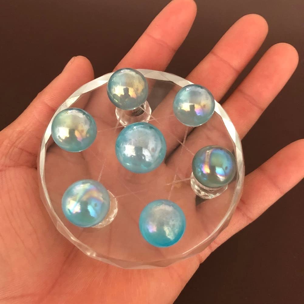 Gesundheit & Haushalt 7 stücke blau plattierte Stein Kugel Set stücke gelbstein Stein gebrochen Sieben Stern Array des klassischen Feng Shui Pendel