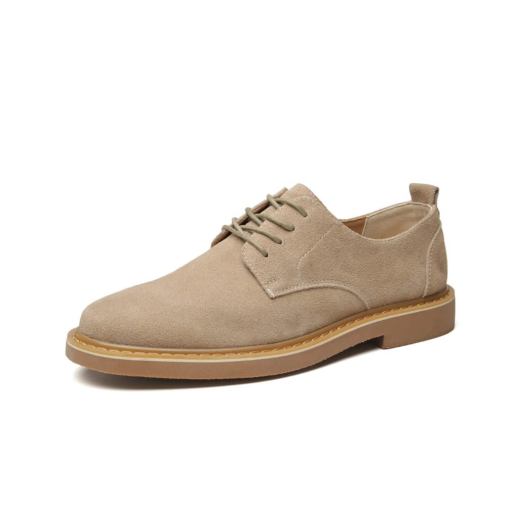 Zapatos Oxford de piel auténtica con cordones para hombre, zapatos de vestir casuales