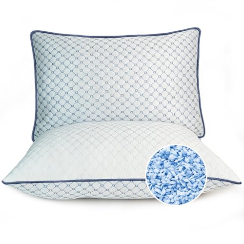 Image of Adjustable Bed Pillow King Size for Sleeping, Soft and Supportive Bed Pillow with Memory Foam Filling for Side and Back Sleepers, Neck Supportive