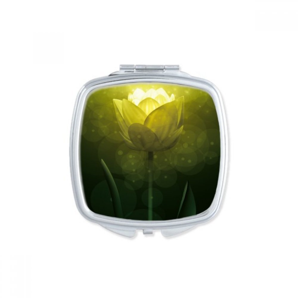 Miroir de poche tulipe verdure fleur compact portable maquillage fait main