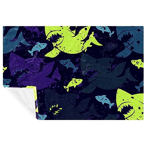 Couverture requins et poissons imprimés cadeau original pour lit - 2