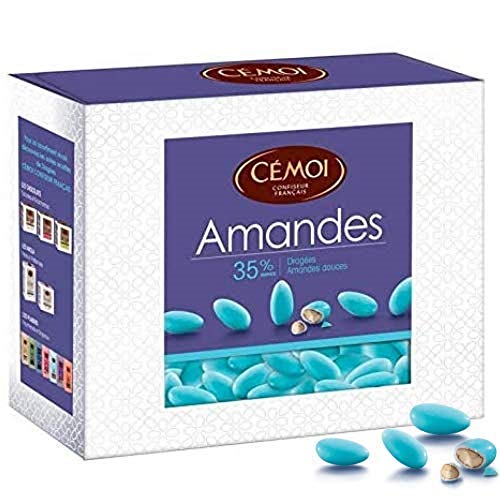  Cémoi Boite Dragées Turquoises Amande 35% 375 g