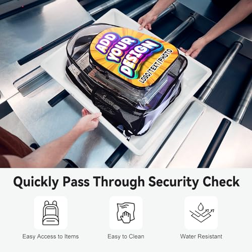 Personalized Clear Backpack with Photo, Custom Transparent Backpack Monogram Heavy Duty With Buckle for Kids for College Workplace Stadium,School Stadium Events Team Gifts for Women Men3