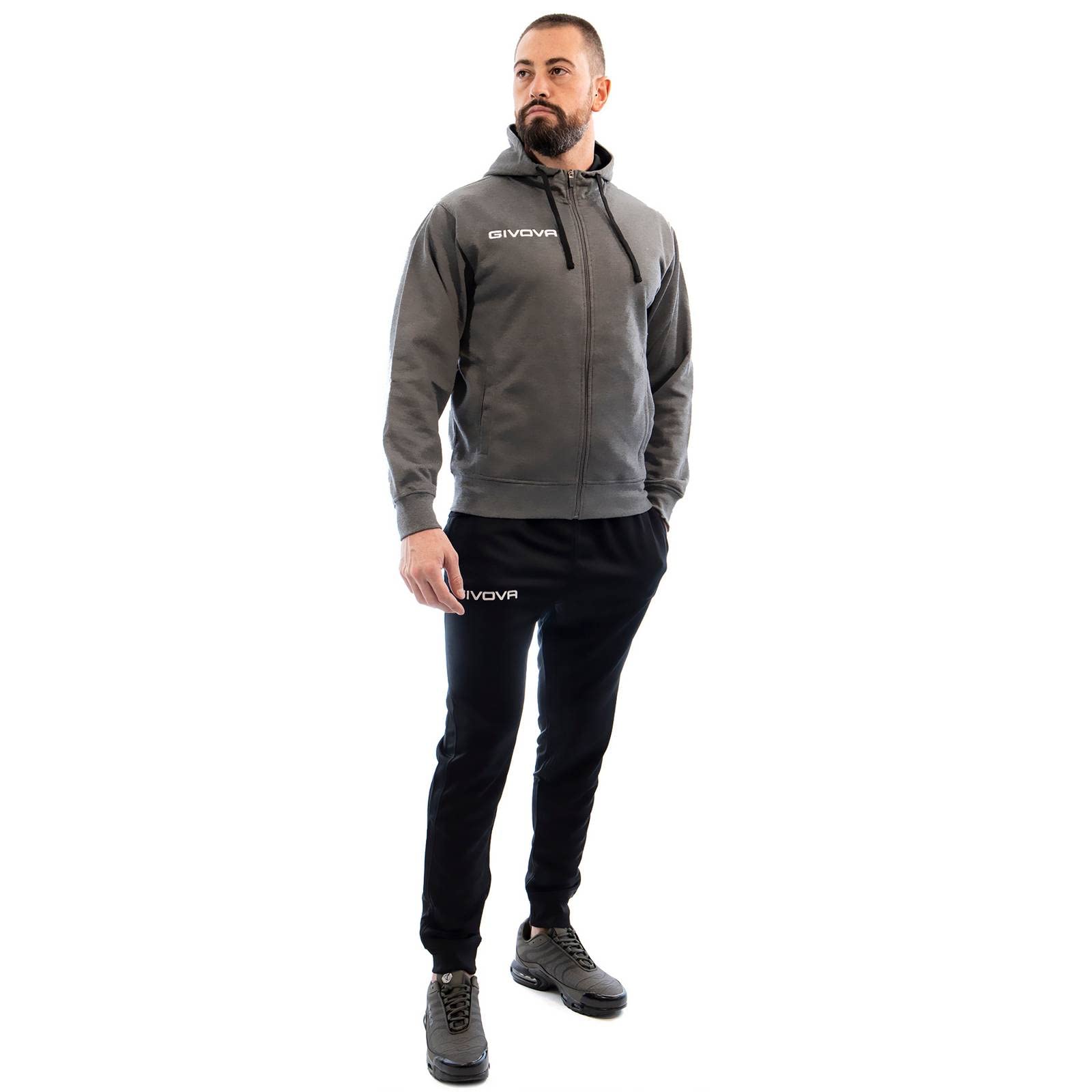 Givova Unisex King 4 Season Passen, Dunkelgrau/Schwarz, S