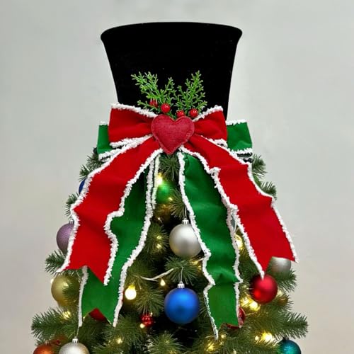 Lazo de Navidad grande de tela plegable para decorar centros de mesa de fiesta 6