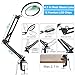 Coyeth 10X Magnifying Glass with Light and Clamp, Real Glass Stand Lighted Magnifier, 5 Color Modes Stepless Dimmable LED Desk Lamp Hands Free for Crafts Hobby Reading Painting Sewing Close Work