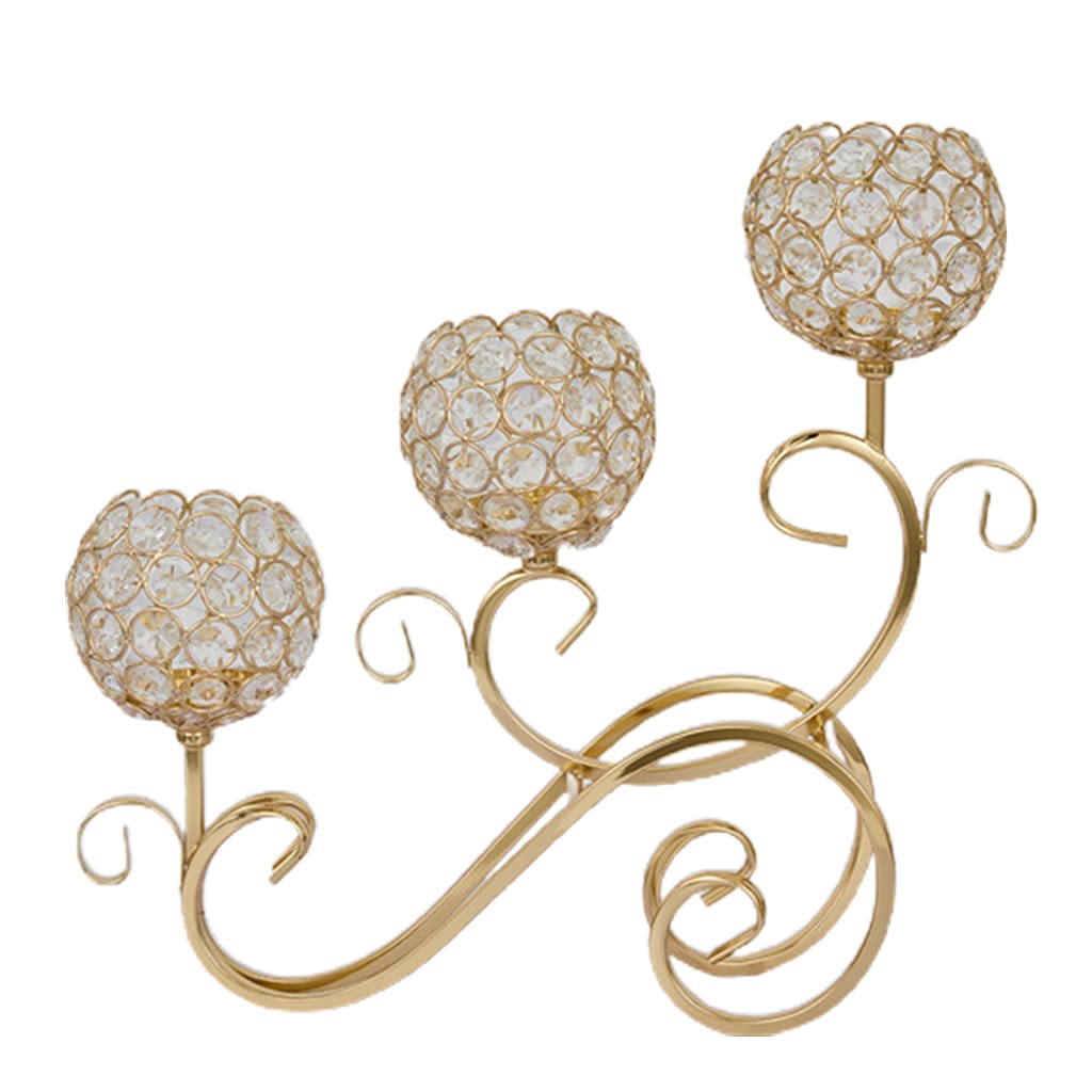 Portavelas de cristal, decoración de 3 brazos, candelabros de mesa, candelabros, centros de mesa, centro de mesa