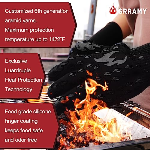 BBQ-Gloves-1472F-Extreme-Heat-Resistant-Fireproof-Ideal-for-Grilling-Barbecuing-Baking-Smoking-and-Camping-Suitable-for-Both-Men-and-Women-Perfect-for-Handling-Hot-Food-Safely