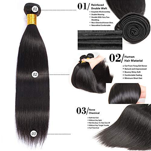 Brazilian Straight Bundles 100% Virgin Human Hair Weave Weft (12/14/16)