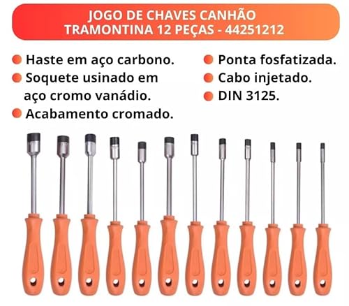 Jogo chave canhão 12 peças