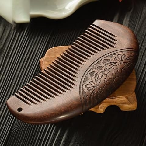 MINGZE Natural Sandalwood Anti-static Hair Comb Cover