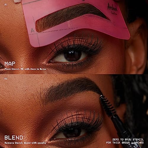 NYX Professional Makeup Brow Stencils for Thick Eyebrows Set of 4 Templates: Round, Straight, Arched and Extra Long, Zero to Brow - Image 4