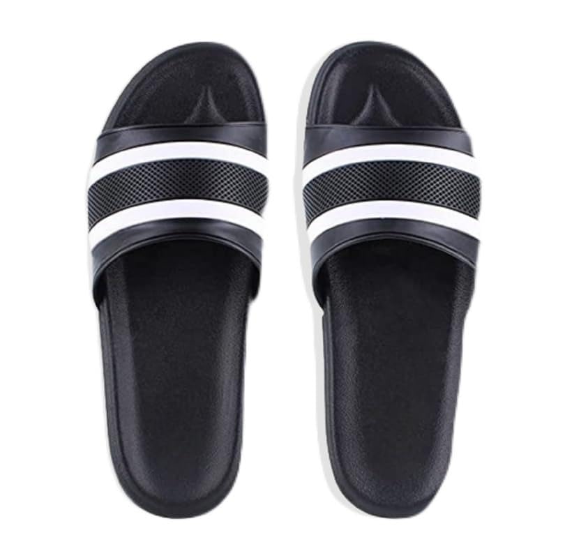AARJU Black Synthetic & Mesh Slip-On Flip Flops For Kids |kids flip flops for boys | kids sliders footwear|(Black) (B0CFFJMNQC) Amazon Price History, Amazon Price Tracker