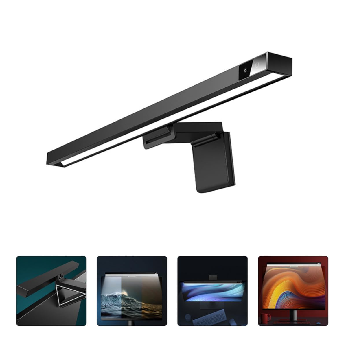 Lámpara de Pantalla LED para Ordenador Diseño Colgante, Protección Ocular, Material Abs y Luz Ajustable para Lectura y Uso Escolar