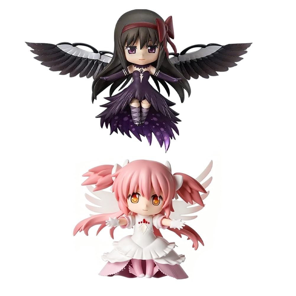 Anjinguang Anime KanameMadoka Figure Winged Madoka Kaname/Akemi Homura Action Figure Anime Girl Statue Q Model PVC Figurine Collectibles Gift 10cm