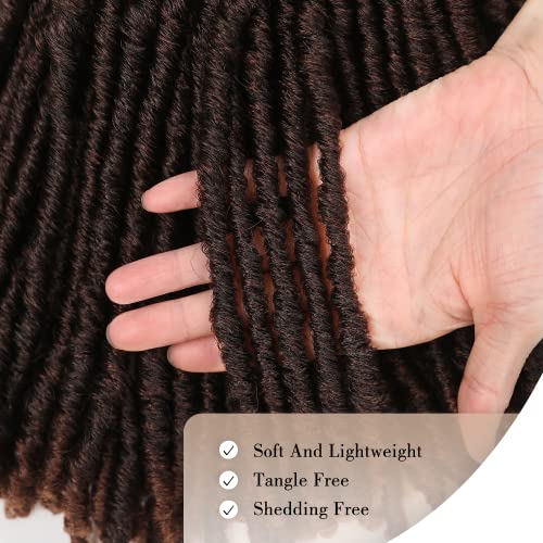 Wiger Faux Locs Crochet Hair 120 Strands Ombre Brown Pre-Twisted Soft Locs Extensions 8 Inch Pre-Looped Crochet Braids For Women (1B/30) #TOP5