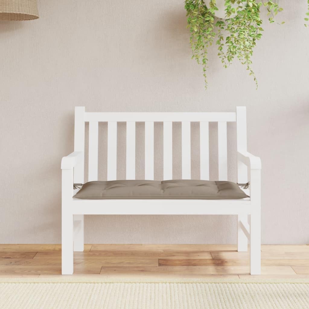 vidaXL Garden Bench Cushion Taupe 39.4"x19.7"x2.8" - Soft Hollow Fiber Filling - Water- Oxford Fabric - Indoor/Outdoor Use