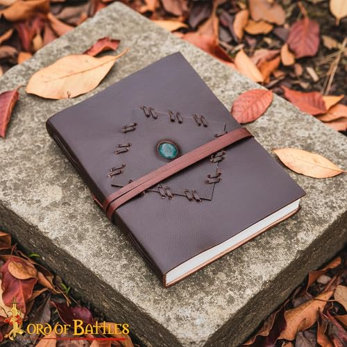 Carnet de notes en cuir véritable avec pierre verte idée cadeau vintage - 2