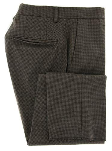 Incotex Brown Micro-Check Cotton Blend Pants - Slim
