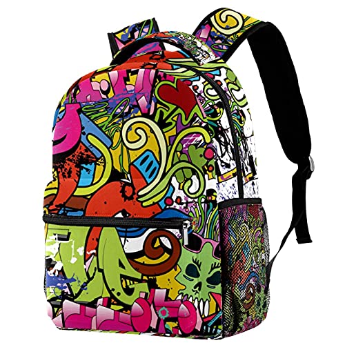 Sac à dos de voyage cadeau idéal avec motif abstrait et porte-bouteille pratique