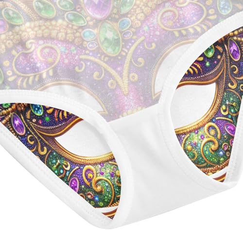 Toddler Panties, Beautiful Mardi Gras Mask Girls Cotton Underwear, 2–8 Years4