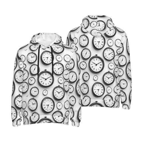 Hoodies For Men - Vintage Clock Face Print Long Sleeve Casual Men'S Hoodies & Sweatshirts Pullover With Pocket4