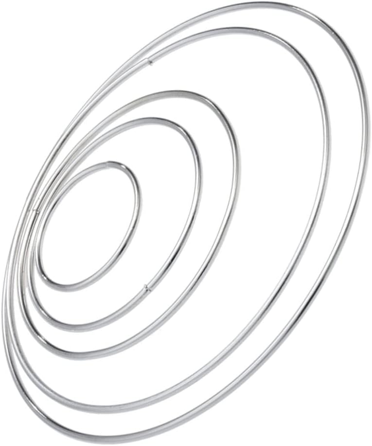 Zerodeko 5pcs Electroplating Silver Iron for Crafting Dreamcatchers Sturdy Circles for Macrame and Home Decor